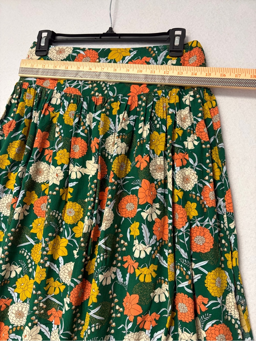 Natural Life Addie Floral Maxi Skirt Green Size M 100% Rayon Boho Minimalist - Picture 11 of 11